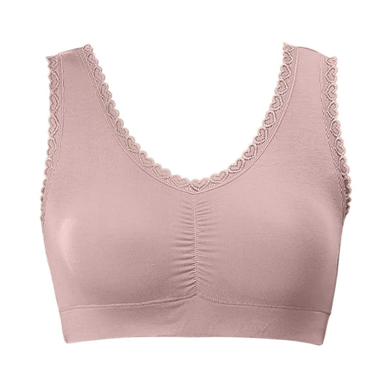 CLZOUD Comfort Shaping Bras for Women Rose Gold Women's Large