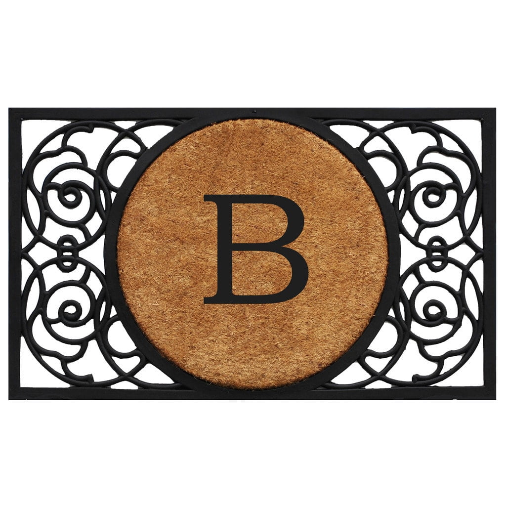 Calloway Mills Armada Circle Monogram Outdoor Doormat 22" x 36" (Letter J)