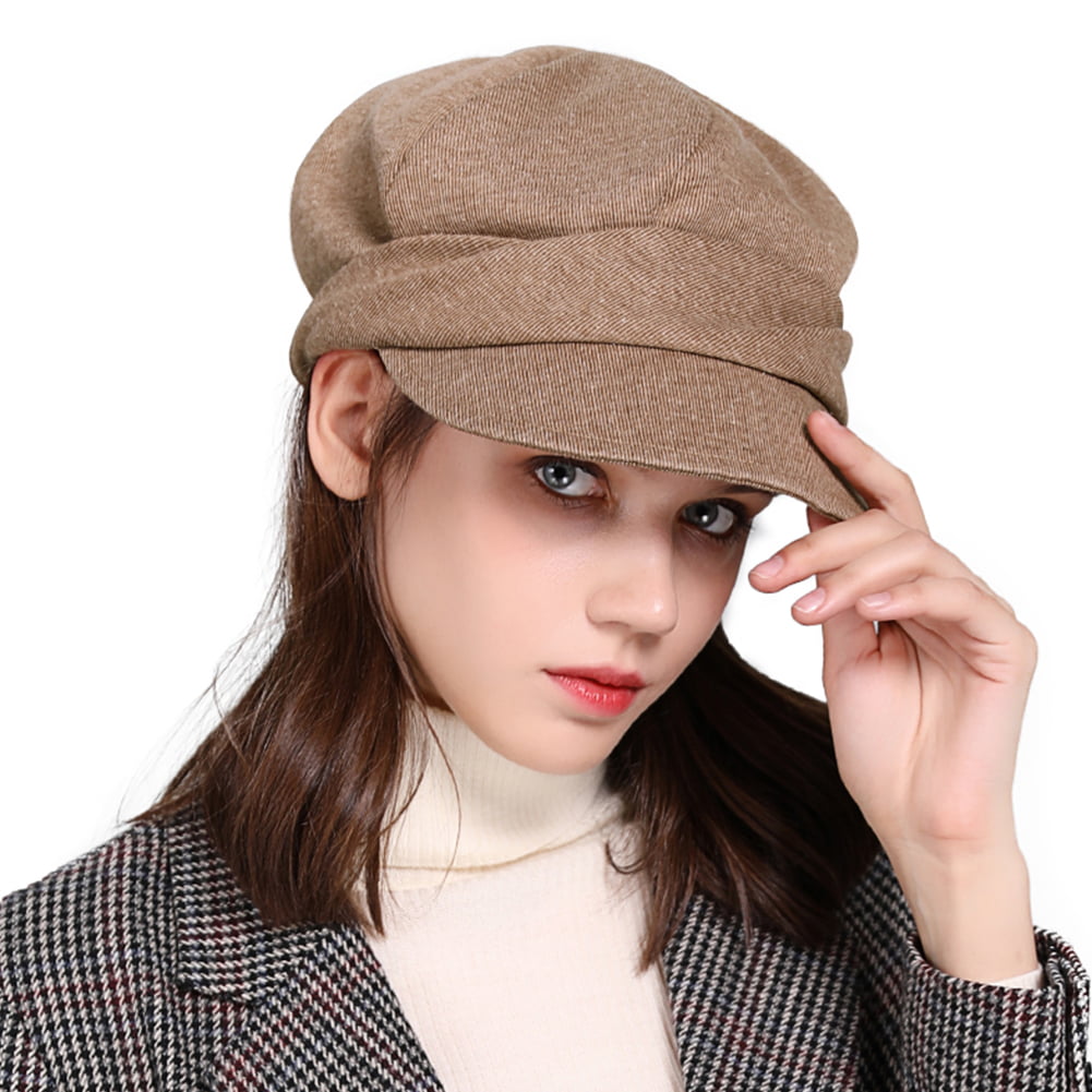 Soft Warm Fall Winter Newsboy Gatsby Paperboy Full Rounded Cabbie Cap Hat 