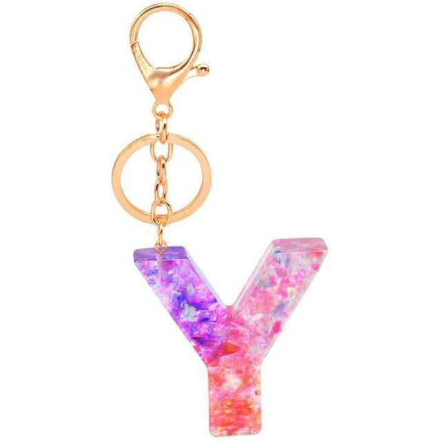Letter Keychain,26 Letters A-Z Decorative Letter Keychain,Name Keychain for Women Girls Men Teenager Gift