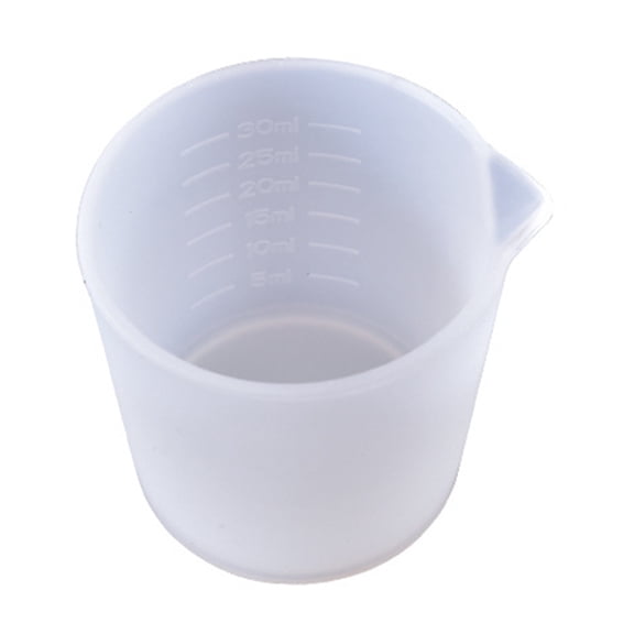 COOLHOOD 30ml Resin Cup Non-Stick Silicone Cup Silicone Measuring Cup Reusable Mixing Cup with Precise Scale for Jewelry