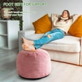 thumbnail image 5 of Round Stuffed Pouf Ottoman, Corduroy Poufs with Foam Chunk Filling, Furry and Fluffy Pouf Foot Stool Storage Ottoman, 20 X 15 Floor Poufs Foot Rest for Living Room, Pink, 5 of 13