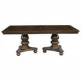 thumbnail image 5 of Traditional Dining Room Set: 7pc Brown Cherry Wood Table w/ Leaf &amp; 6 Chairs (Wood/Faux Leather). Seats 6. Extendable Rectangular Table for Elegant Dining., 5 of 13