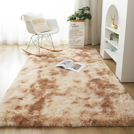 LELINTA Super Soft Fluffy Floor Rug Washable Shag Rug Shaggy Area Rug Bedroom Dining Room Anti-skid Carpet Yoga Mat Child Play Mat, Khaki,60*120cm/ 122*183cm/ 152*243cm/ 183*274cm/ 200*305cm