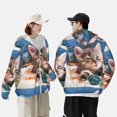 thumbnail image 4 of Vsdgher Playful Cat Print Adult Hoodie Shirts Rash Guard for Men Women,Long Sleeve Sun Protection Fishing Shirts for Athletic Running Swim-Large, 4 of 7