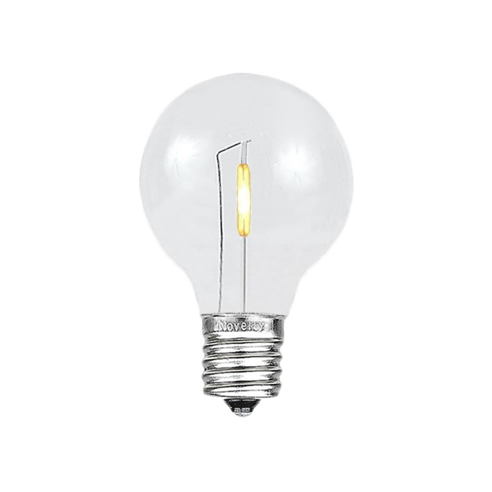 Novelty Lights Warm White Plastic G30 Globe Hanging LED String Light Replacement Bulbs E12 Candelabra Base 1 Watt