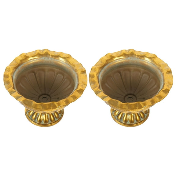 DECORNIJIA 2pcs Vintage Roman Style Metal Flower Pots Floral Vase Decor For Wedding Home Office