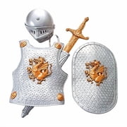 Rhode Island Novelty Knight Costume Set 4 Pieces, Sword, Shield, Chest Plate & Helmet for Dress Up