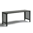 thumbnail image 4 of Zimtown 39.3in Weatherproof Outdoor Metal Backless Bench Slatted Seat Decorative for Patio Garden Lawn Porch Black, 4 of 8