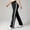 Black, variant on Naittoop Women's Flare Leggings High Waisted Belly Control Bell Bottom Striped Bootcut Yoga Pants