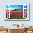 thumbnail image 3 of wall26 Canvas Print Wall Art Window View to Sunrise Over Pink Flower Field Nature Wilderness Photography Realism Rustic Landscape Colorful Multicolor Ultra for Living Room, Bedroom, Office - 12", 3 of 5