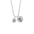 thumbnail image 2 of Delight Jewelry Silvertone Capital Letter - I - Pebble Disc - Silvertone Script Initial Disc - G - Charm Necklace, 20"+3", 2 of 4