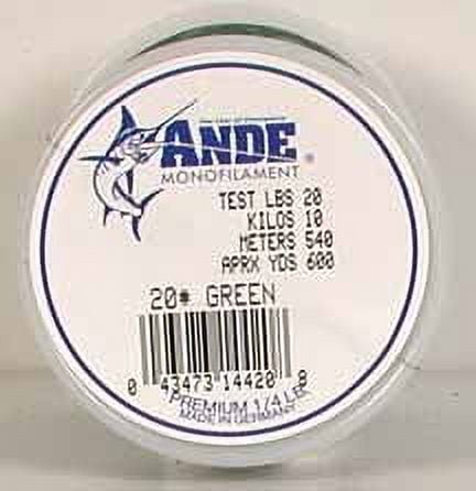 Ande A14-20G Premium Mono Line 1/4 lb Spool 20 lb 600 Yards Green