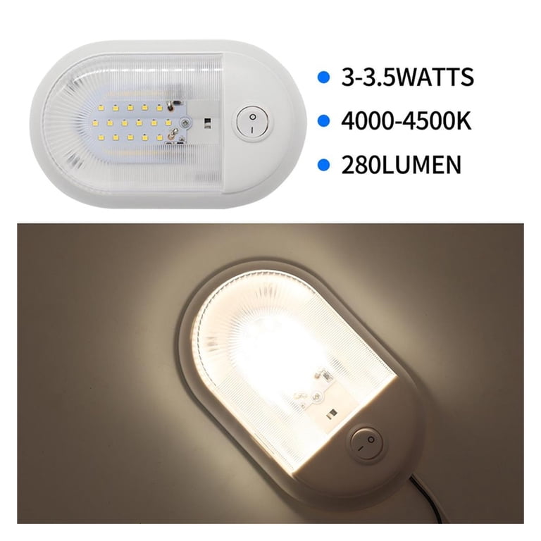 LED Ceiling Light 12V 24V Oval Dome Lamp On/Off Switch LED Ceiling Light 12V 24V Oval Dome Lamp On/Off Switch