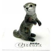 Little Critterz Otter Asian Otter Nimble Hand Painted Porcelain Figurine