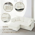 thumbnail image 5 of Homefun Chenille Sectional Sofa Comfy L Shaped Modular Couch with Ottoman Deep Seat Sofa for Living Room,White, 5 of 9