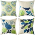 thumbnail image 1 of Linen printed pillowcase four piece set comfortable soft home decor detachable pillowcase, 1 of 4