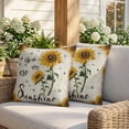 thumbnail image 3 of 24x24 Pillow Covers Set of 2, Vintage Sunflowers Square Throw Pillow Covers for Couch/Sofa/Living Room, Spring Summer Retro Bees Yellow Floral Decorative Soft Pillowcases for Couch Throw Pillows, 3 of 9