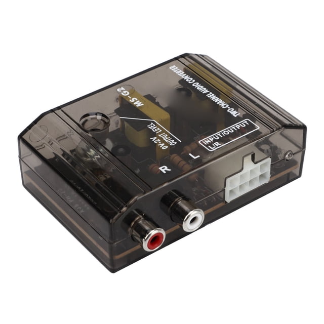Convertidor de audio para automóvil, alta frecuencia a baja frecuencia, 2 canales, a prueba de golpes, resistente a interferencias, universal para vehículo