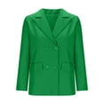 thumbnail image 6 of Blazer for Women Open Front Long Elegant Button Down Cardigan Business Office Jacket Casual Loose Notched Lapel Long Sleeve Work Green XXL, 6 of 6