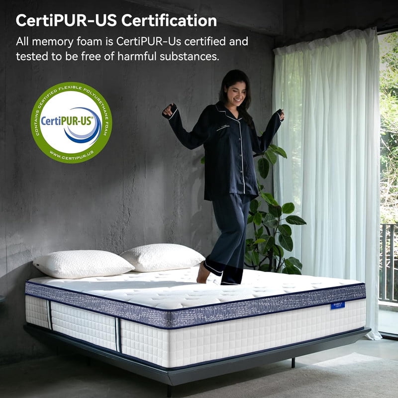 King Mattress, 12 Inch Hybrid Mattress in a Box, Memory Foam and Individual Pocket Springs, Medium Firm Comfort, Motion Isolation, Ideal for All Sleep Positions, CertiPUR-US Certified
