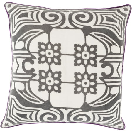 

OSK-Decorative Allyson Floral Feather Down or Filled Throw 18-inch Throw PillowPolyester