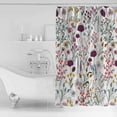 thumbnail image 4 of Small Stall Shower Curtain 36x72 Inch Narrow Half Size Purple Spring Floral Bath Curtains Bathroom Decor Vintage Botanical Colorful Elegant Waterproof Fabric Shower Curtain Set with Hooks 36 Inch, 4 of 6