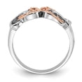 thumbnail image 2 of Sterling Silver & Rose-tone Vermeil Polished Pink CZ Heart Ring, 2 of 5
