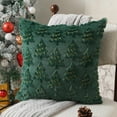thumbnail image 3 of Lomyolo Christmas Pillow Covers 18x18 Inch Set of 2 Luxury Faux Fleece Farmhouse Accent Throw Pillow Cases for Couch, Sofa, Living Room Holiday Decor for Xmas Winter Home Decoration - Green, 3 of 6