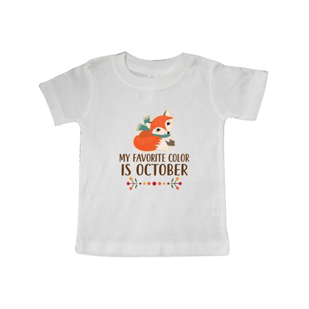 

Inktastic Autumn Fox Favorite Color is October Gift Baby Girl T-Shirt