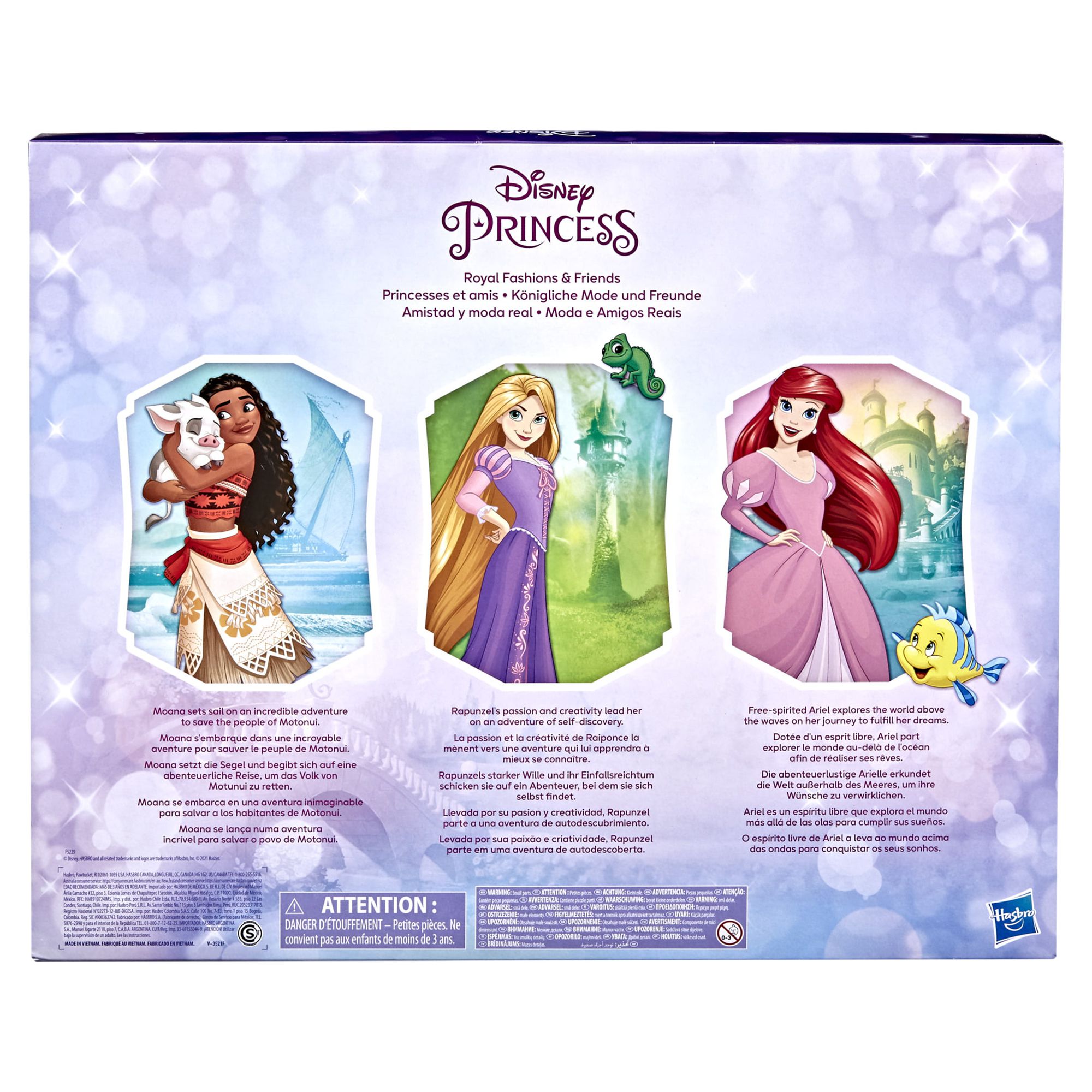Disney Princess Royal Fashions and Friends 12 inch Fashion Doll, Ariel, Moana, and Rapunzel, Ages 4+ - image 5 of 5