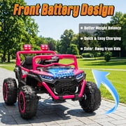 Joyracer 4WD 24 volt Ride On Toys, 800W Electric Cars for Kids with 2 Seater & Romote Control, Power Car Wheel w/ Spring Suspension, Bluetooth Music, Rose