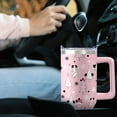 thumbnail image 5 of 40 OZ Christmas Gift Tumbler with Handle and Straw Pink Christmas Tree Steel Double Walled Vacuum Insulated Cup, Cute Holiday Gifts for Women Girls, 5 of 6