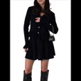 thumbnail image 2 of Conjunto de 2 Piezas de Suéter y Falda para Mujer, Cárdigan Informal de Larga, Faldas de Punto y Conjuntos de Estar A Juego. Negro M, 2 of 9