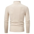 thumbnail image 3 of Men's Ribbed Knit Sweater Turtleneck Knitted Pullover Top Lightweight Solid Color Long Sleeve Sweatshirt for Men (Beige XL), 3 of 6