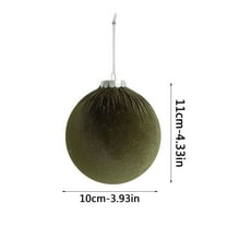 Coollooc 3.93" Velvet Christmas Ball Ornaments Set, 4 pcs Flocked Xmas Tree Decoration, Large Shatterproof Decorative Hanging Balls for Party Holiday Wreath Garland Home Decor