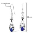 thumbnail image 4 of Vintage Style Ornamental Blue Lapis Lazuli Teardrops Inlays Dangle Earrings, 4 of 4