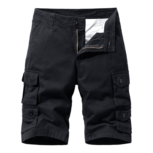 Mens Shorts Mens Casual Color Outdoors Pocket Beach Work Trouser Cargo Shorts Pant