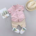 thumbnail image 2 of Uccdo Toddler Baby Boys Summer Casual Outfits Short Sleeve Printed Shirt Tops+Shorts Set 3M-4T, 2 of 5
