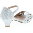 thumbnail image 5 of Link Fantastic-92K Girl's Rhinestone Cutout Buckle Ankle Strap Chunk Heel Sandals, 5 of 7