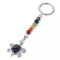 thumbnail image 5 of K-KED 10pcs Natural Stones Keychains 7 Chakra Turtle Pendant Bead Tortoise Keyring -Unakite, 5 of 9