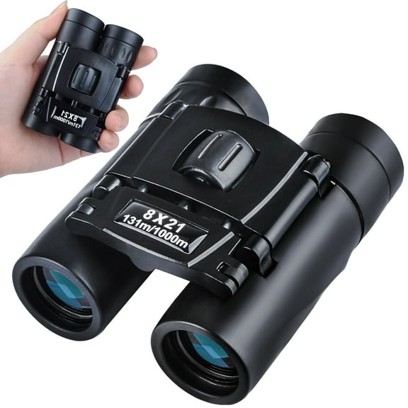 Binoculars for Adult and Kids, Hootek 8x21 Compact Binoculars for Bird Watching and Hunting, Lightweight/Waterproof/Easy Focus/Fogproof/Shockproof Pocket Binoculars for Travel, Sightseeing, Black