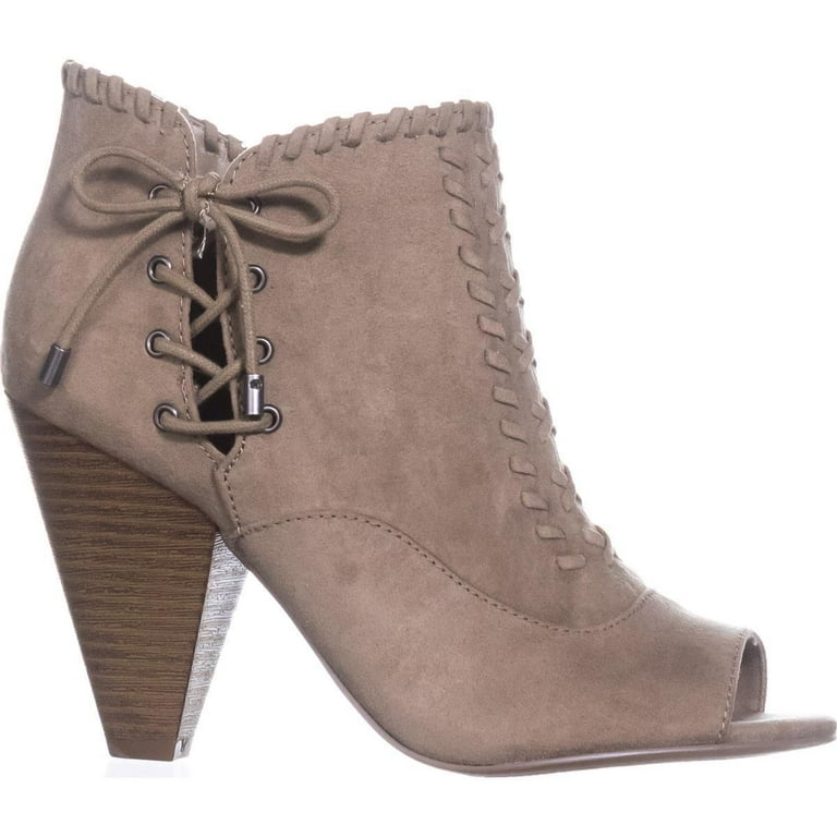 Womens Indigo Rd. Finn Peep Toe Ankle Booties Medium Natural Walmart