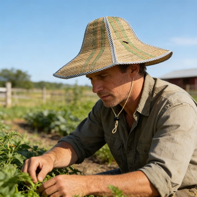 Strawhat For Outdoor Folded Hat Sunlight Protection Strawhat For Sun And Rain Protection Fishing And Farming Activities