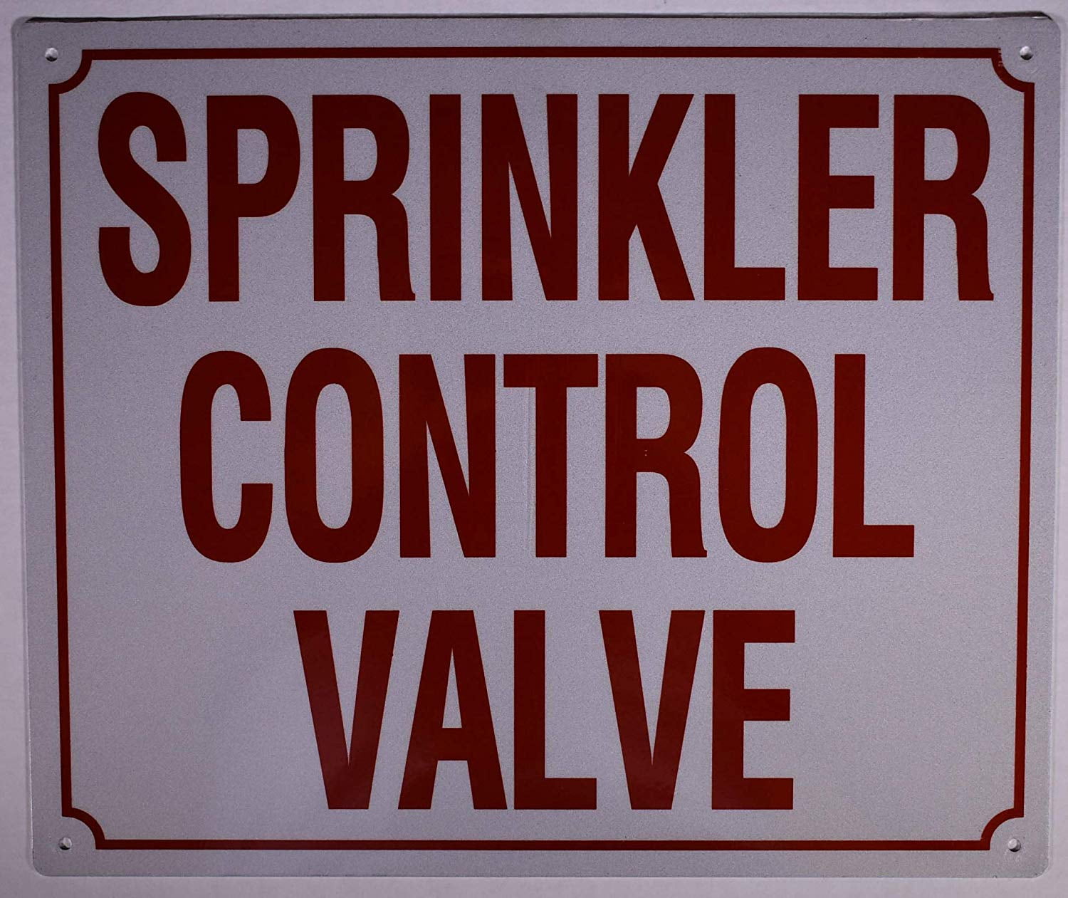 Sprinkler Control Valve Sign (Aluminium Reflective, White 10x12)