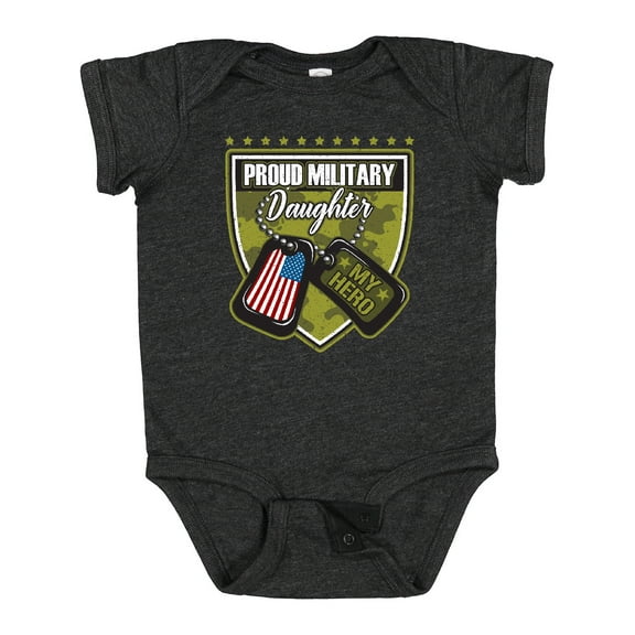 Inktastic Proud Military Daughter Soldier Hero Girls Baby Bodysuit