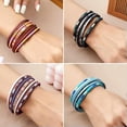 thumbnail image 3 of GKNET Men Boho Multilayer Leather Braided Bracelet Adjustable Women Delicate Jewelry Party Gift-Black, 3 of 9
