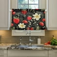 thumbnail image 4 of Coolnut Strawberry Flower Kitchen Curtains 24 Inch Length Blackout Thermal Insulating Tier Curtains with Rod Pockets Short Curtains Home for Living Room/Bedroom Home Decor, 4 of 7