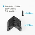 thumbnail image 6 of 27x27mm Angle Bracket Metal Black Right Angle Brackets Corner Braces Support with Screws, 12pcs, 6 of 7