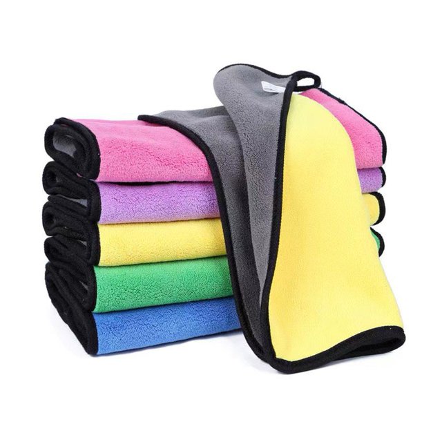 TQEHS Toalla de limpieza para autos de vellón coral sin pelusa, gruesa y de colores absorbentes, R4M1